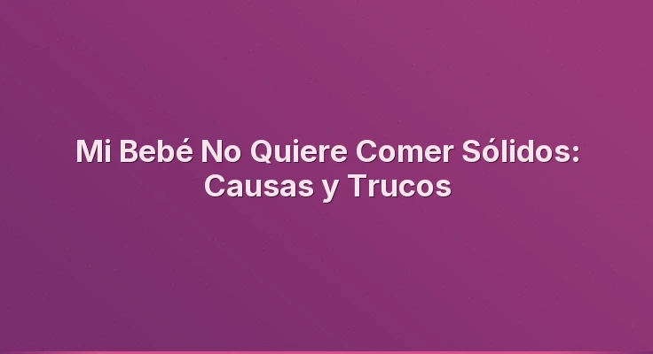Mi Bebé No Quiere Comer Sólidos: Causas y Trucos